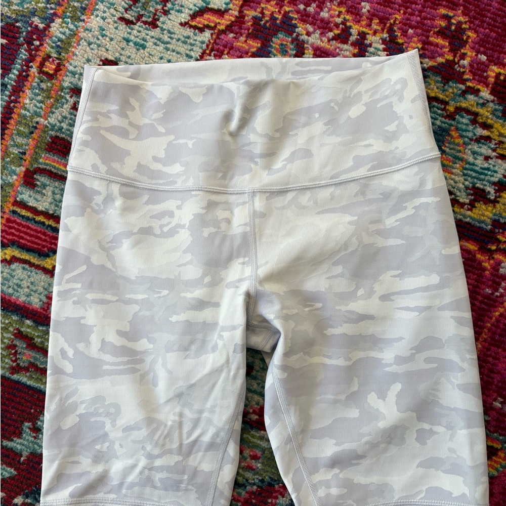 Like New Lululemon Gray and White Camo Bike Shorts